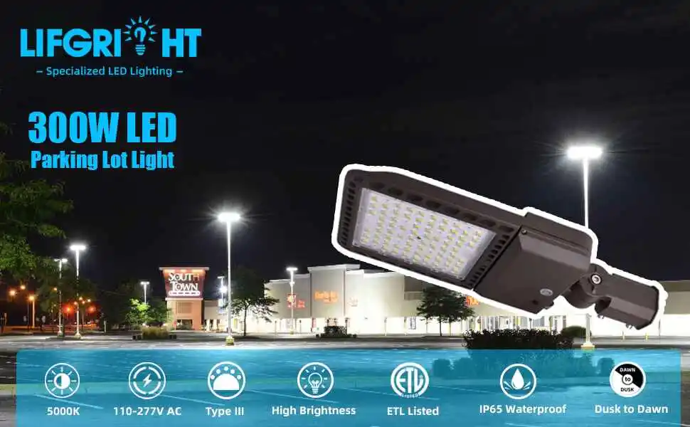 Lighting for Parking Lots, 300W LED Parking Lot Lights, parking lots, outdoor lighting